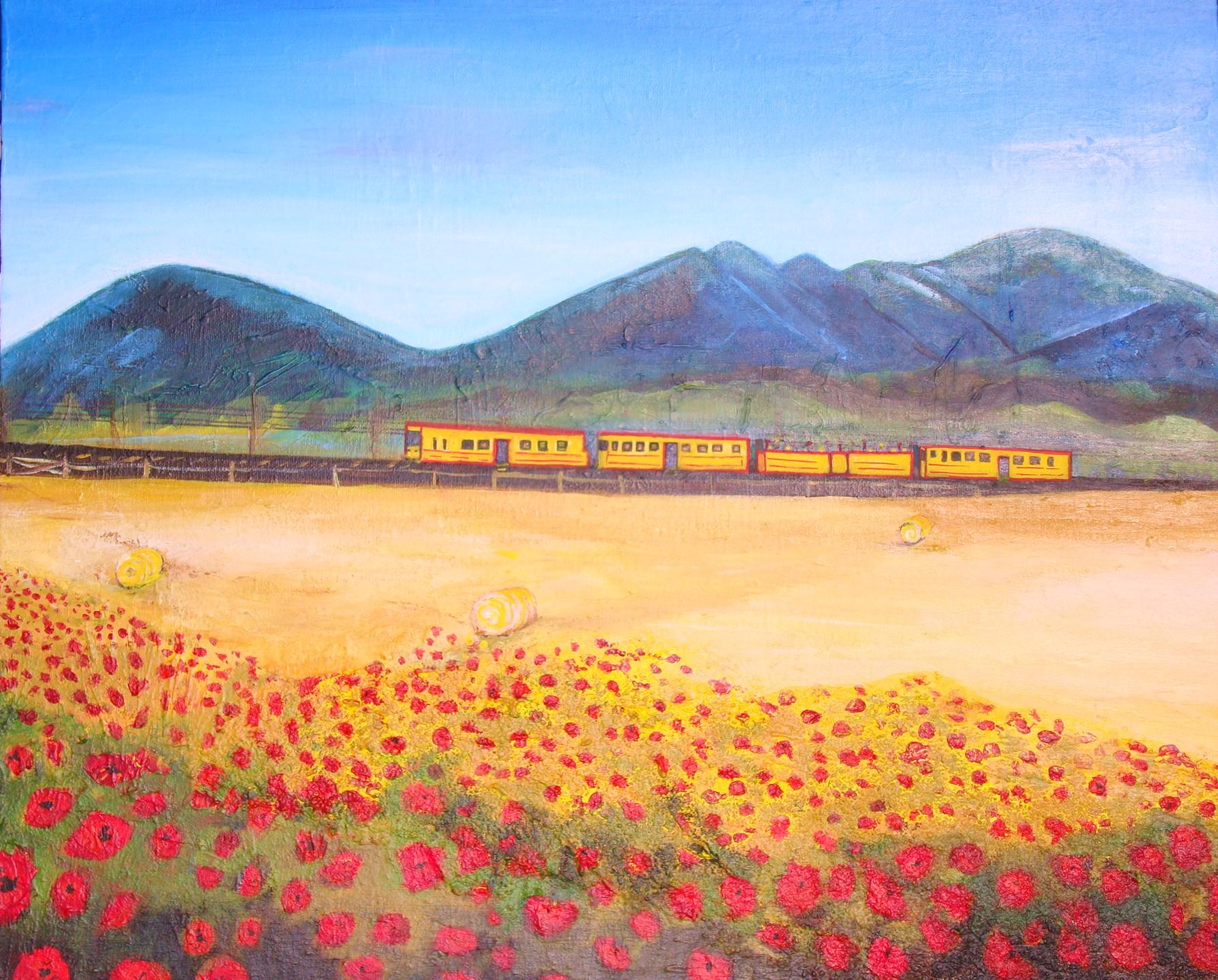 Le train jaune 50x61